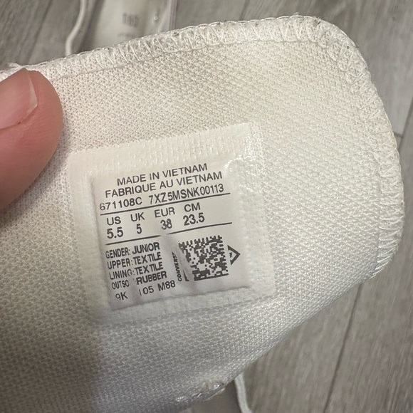 Converse White High-Tops with Red and Blue Stripes - Picture 8 of 11